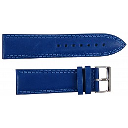 Ремінець для годинника шкіряний Mykhail Ikhtyar ширина 24 мм Синій (S24-308S blue)