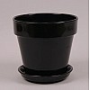 Горшок керамический Flora Наперсток глянец черный 0.6л. (SKL0379)
