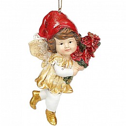 Декоративная подвесная фигурка BonaDi Девочка Эльф 12 см Разноцветный (887-311)