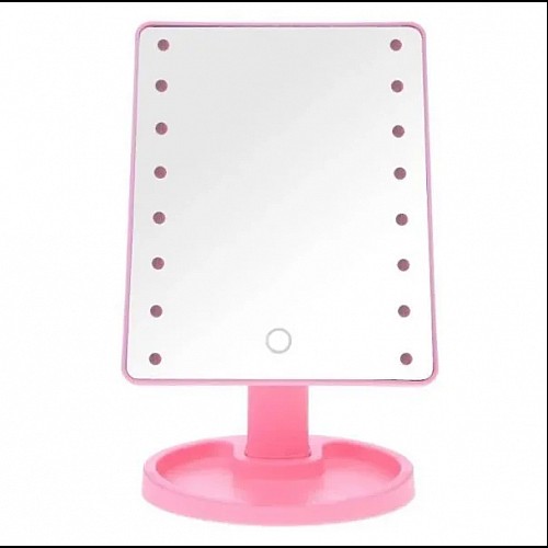 Настільне дзеркало з підсвічуванням HLV Large 16 LED Mirror 5308 Pink