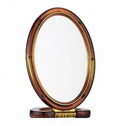 Зеркало настольное двухстороннее 18 х 12,5 см пластиковое коричневое Mirror 430-8