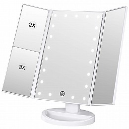 Дзеркало Mirror Superstar Magnifying для макіяжу з LED-падсьвятленням Біле (210027 Mirror)