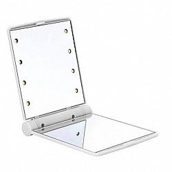 Карманное зеркало складное с LED подсветкой белое A-PLUS 822