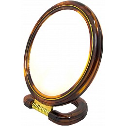 Дзеркало настільне двостороннє 19 х 20 (29) см пластикове коричневе Mirror 417-8