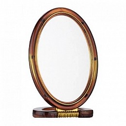 Зеркало косметическое двухстороннее для макияжа на подставке овальное Stenson МН0183