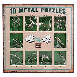 Набір головоломок 10 Metall Puzzles зелений 10 головоломок Eureka 3D Puzzle 473357