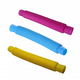 Развивающая сенсорная детская игрушка Pop Tube антистресс поп туб набор 3 шт (голубой, желтый, розовый) POP-TB-25