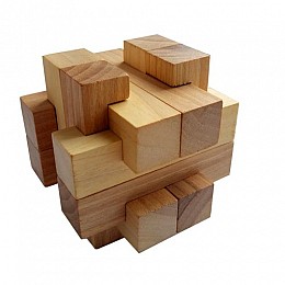 Деревянная головоломка Круть Верть Погремушка 8х8х8 см (nevg-0049)