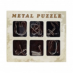 Набор головоломок металлических "Metal Puzzle" Bambi 2116 6 штук в наборе Серый