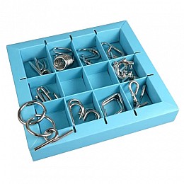 Набір головоломок 10 Metall Puzzles синій 10 головоломок Eureka 3D Puzzle 473356