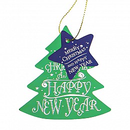 Бирка-открытка Lesko Tree, Star and Bell для новогодних подарков