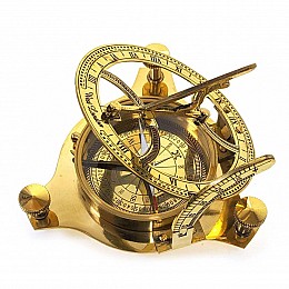 Солнечные часы None с компасом бронзовые настольные 12х12х4 см (DN26756)