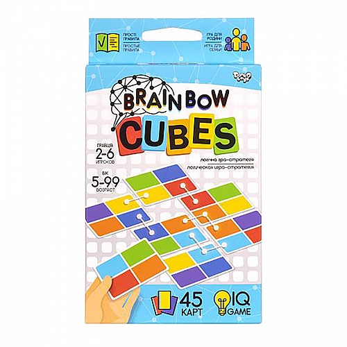 Розважальна настільна гра "Brainbow CUBES" Danko Toys G-BRC-01-01 45 карт