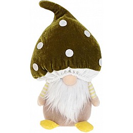 Декоративна іграшка Гномик-гриб 22 см зелена шапка BonaDi DP219327