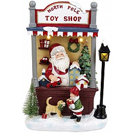 Композиція новорічна North Pole Toy Shop з LED підсвіткою полістоун Bona DP69432