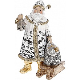 Фігура Santa Claus білий з золотом 24.5 см BonaDi DP97736