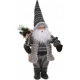 Декоративний Санта в сірому кольорі з подарунками BonaDi 45см DP219445
