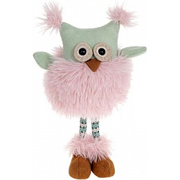 Декоративная игрушка Совушка Тиффани Пинк 32х17х12 см розовый с мятным BonaDi DP219322