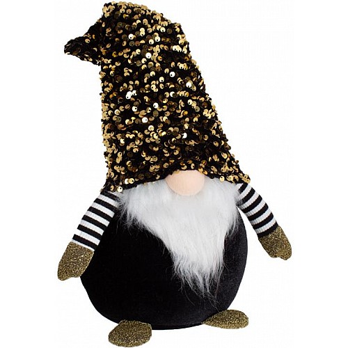 Декоративна іграшка Гномик-морячок 49см чорний з золотими пайетками BonaDi DP219351