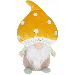 Декоративная игрушка Гномик-гриб 22 см желтая шапка BonaDi DP219326