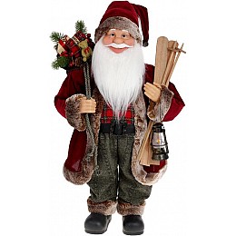 Новорічна фігурка Санта Клаус Червона з подарунками 60 см BonaDi DP96559