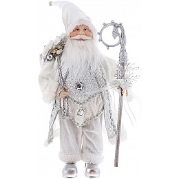 Декоративний Santa в кольорі срібло з подарунками і посохом 45см BonaDi DP219400