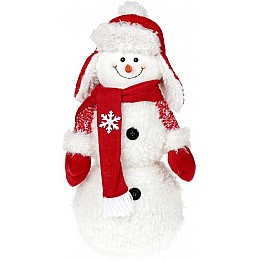 М'яка іграшка Сніговичок у шапці-ушанці 48 см Bona DP42927 Білий