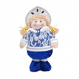 Мягкая новогодняя игрушка BonaDi Снегурочка 37 см Белый с синим (778-103)