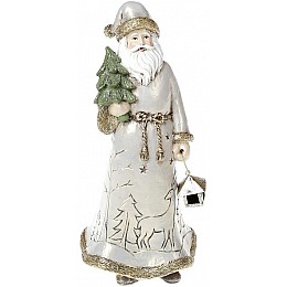Статуэтка Santa с елкой 22 см, шампань Bona DP43009