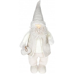 Новорічна фігурка Санта в жилетці 25х15х61см, білий Bona DP73674