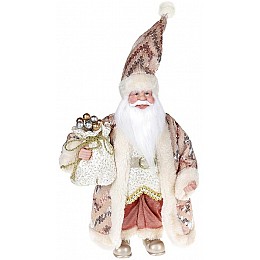 Декоративная статуэтка Санта с мешком 30см, розовый Bona DP69493