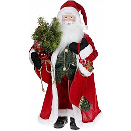 Новорічна фігурка Санта з носком 60см (плюшева іграшка), червоний Bona DP73700