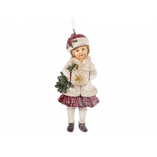 Елочна фігурка Christmas Girl з муфточкою Lefard AL186504