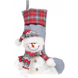 Новорічний декор-носок Snowman grey BonaDi DP186335