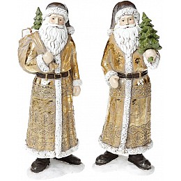 Статуэтка Santa с елкой 30 см, шампань Bona DP43007