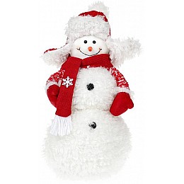 Мягкая игрушка Снеговичок в шапке-ушанке 33 см Bona DP43095 Белый