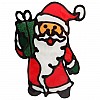 Силіконова наклейка на скло "Санта Клаус з подарунком" Bambi 13-61-02 15 х 10 см
