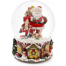 Музичний водяний шар Santa з подарунками з підсвічуванням 16см BonaDi DP219453