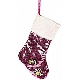Носок для подарунків Блискучий рожевий з пайєтками Bona DP42989
