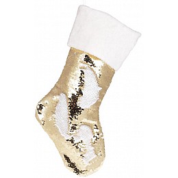 Декоративний носок для подарунків Золотий з пайєтками Bona DP69565