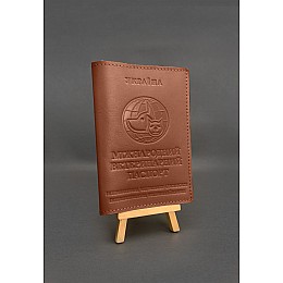 Кожаная обложка на ветеринарный паспорт BlankNote Светло-коричневая