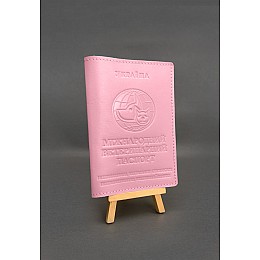 Кожаная обложка на ветеринарный паспорт BlankNote розовая