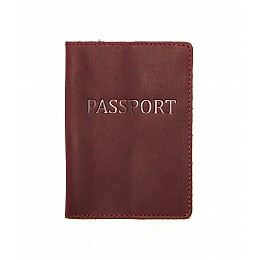 Обложка на паспорт DNK Leather Паспорт-H col.L 15,5*9,8 см Бордовая
