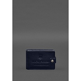 Кожаная обложка-портмоне для удостоверения участника боевых действий (УБД) Синяя BlankNote