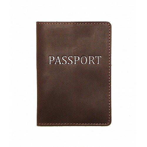 Обложка на паспорт DNK Leather Паспорт-H col.F 15,5х9,8 см Темно-коричневая