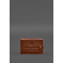 Кожаная обложка-портмоне для удостоверения участника боевых действий (УБД) Светло-коричневая BlankNote
