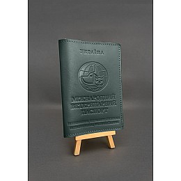 Кожаная обложка на ветеринарный паспорт BlankNote Зеленая