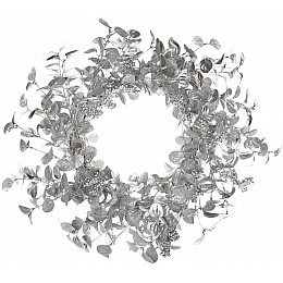 Вінок новорічний декоративний Срібло діаметр поліестер Bona DP73720