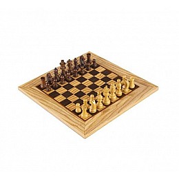 Шахи ручної роботи Manopoulos дерев'яний шаховий набір з дошкою з оливкового бурштину 40 см (SW43B40H)