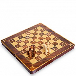 Шахи, шашки, нарди 3 в 1 MDF SP-Sport 7788C розмір дошки 39см x 39см Коричневий-білий